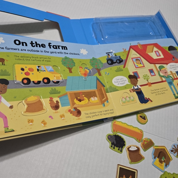 Priddy Books On The Farm Book with insert word and picture puzzle pieces - Picture 7 of 8